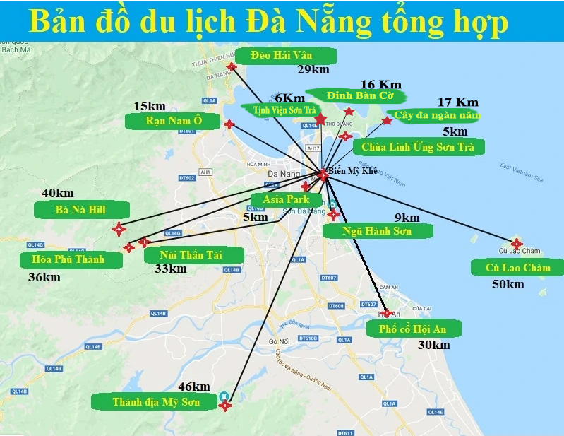 Tổng hợp bản đồ du lịch Đà Nẵng cụ thể nhất – mới nhất 2020